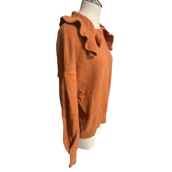 Stitch and Knot Lenna ruffle necks collar knit sweater Size Large - Picture 6 of 15